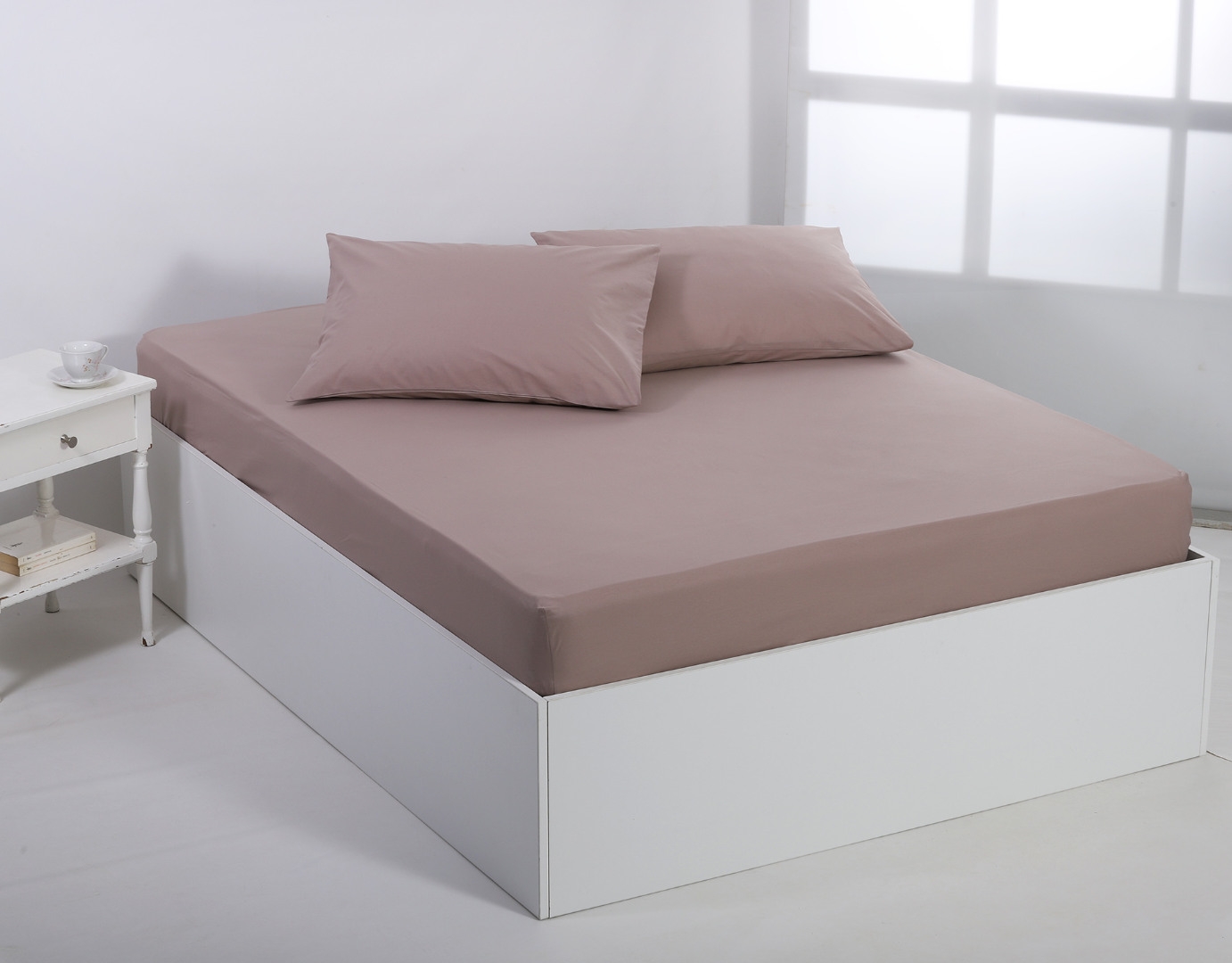 Βαμβακερό σεντόνι essentials (105cm x 200cm + 35cm) mashroom