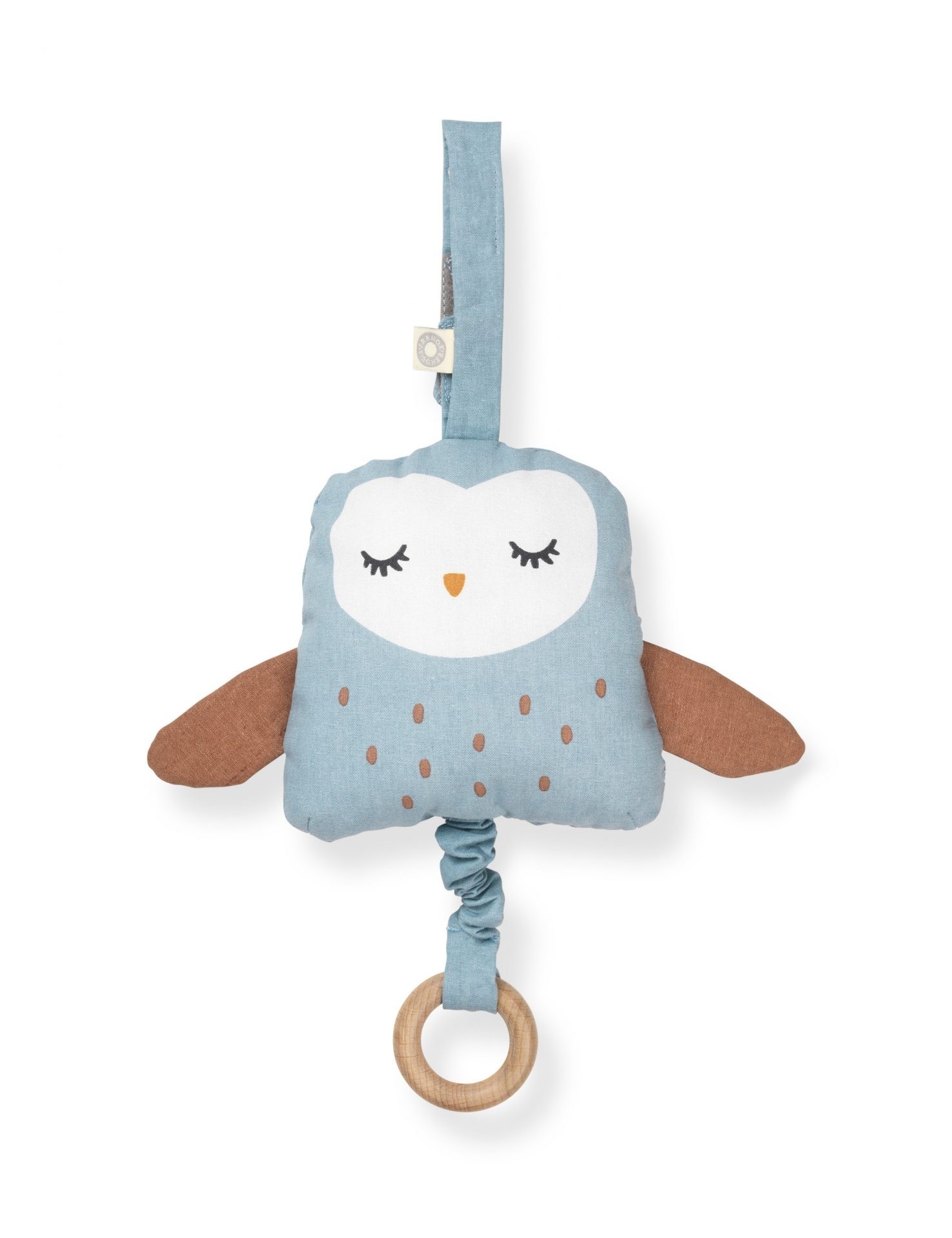 Μουσικό κουτί UGLA BLUE OWL από 100% οργανικό βαμβάκι