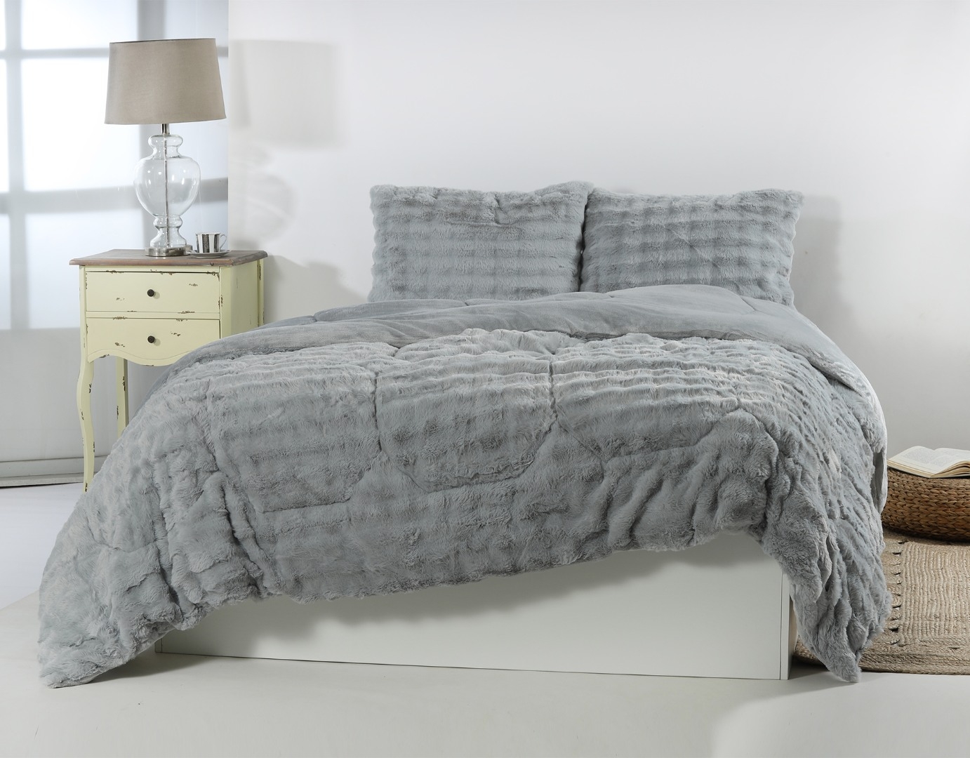 Κουβερτοπάπλωμα burble (220cm x 240cm +2 x 50cm x 70cm) γκρί