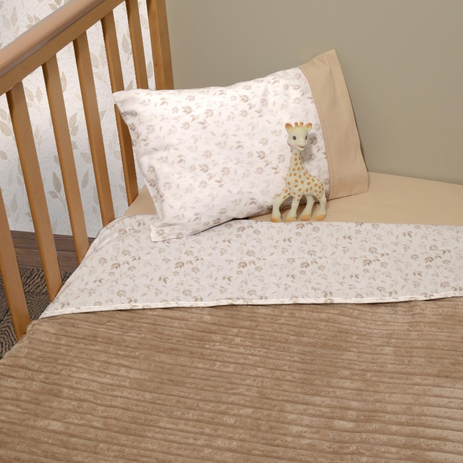 Minky ΝEW Κοτλέ Κουβέρτα Λίκνου Διπλής Όψης 75x95 Des.506 SOPHIE LA GIRAFE