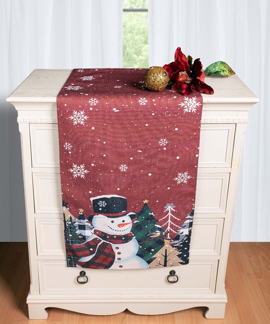 Χριστουγεννιάτικη Τραβέρσα με στάμπα (45cm x 170cm) ks2025-4