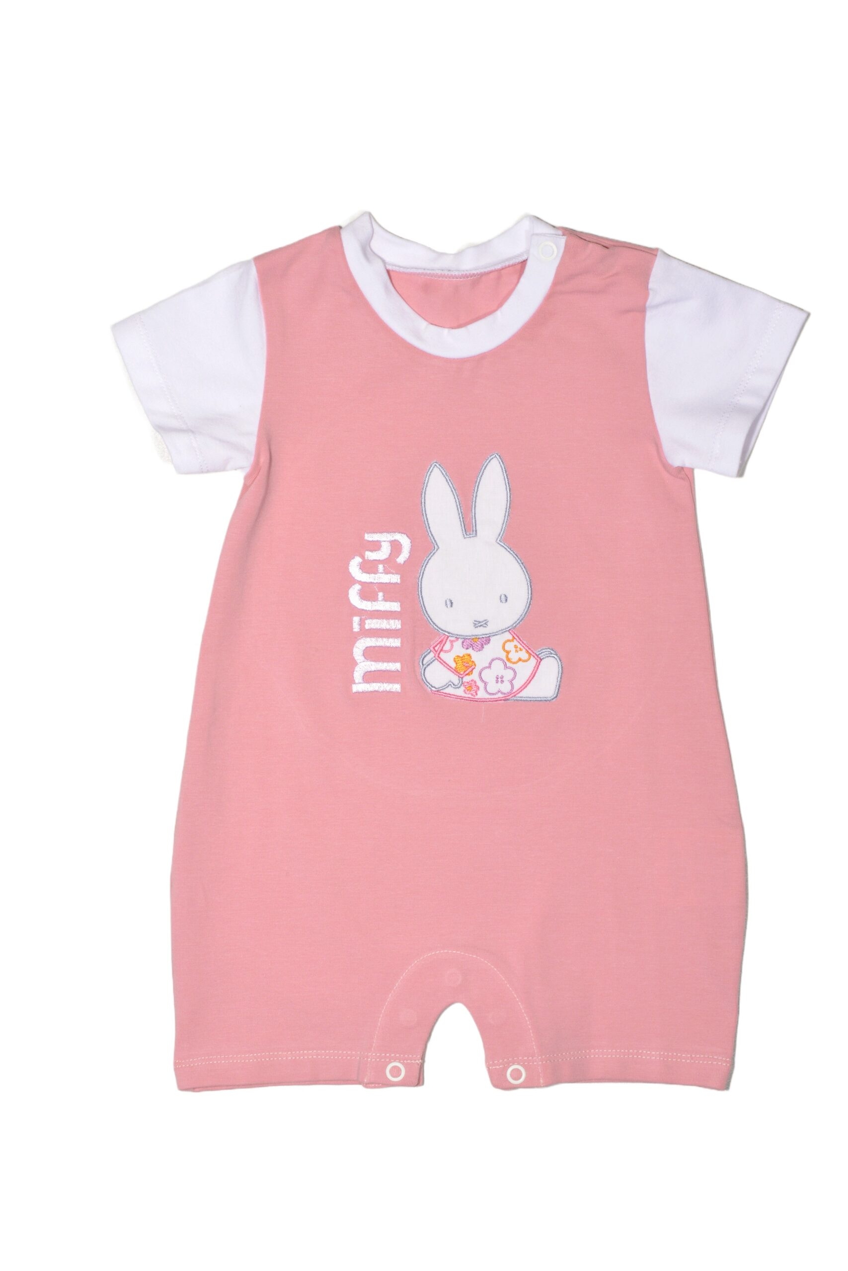 Miffy Des.16 Φορμάκι Καλοκαιρινό Ροζ Μεσαίο Με Κέντημα 9-12 Mηνών/74 cm