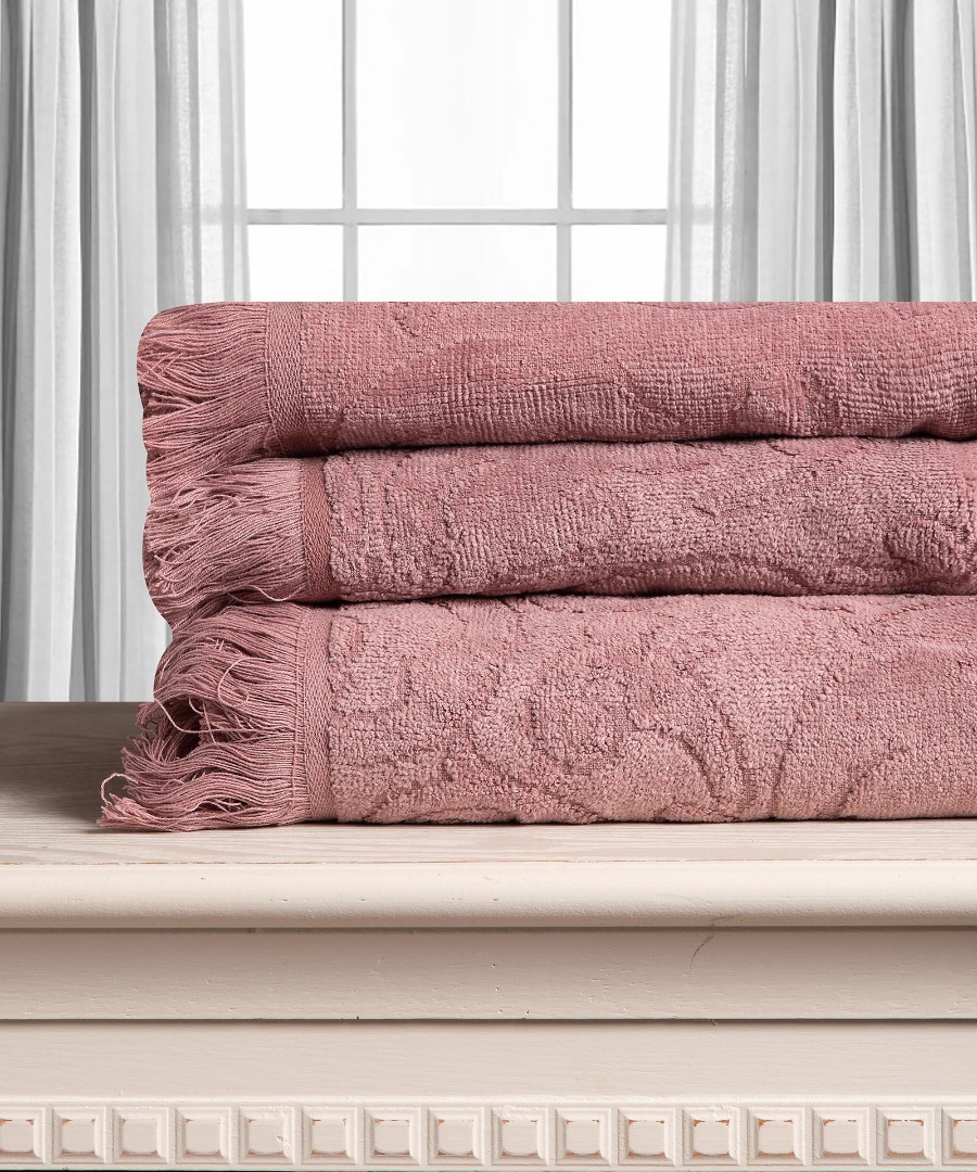 Βαμβακερή ζακάρ πετσέτα ALICIA 520gsm (50cm x 100cm) ανοιχτό καφέ 