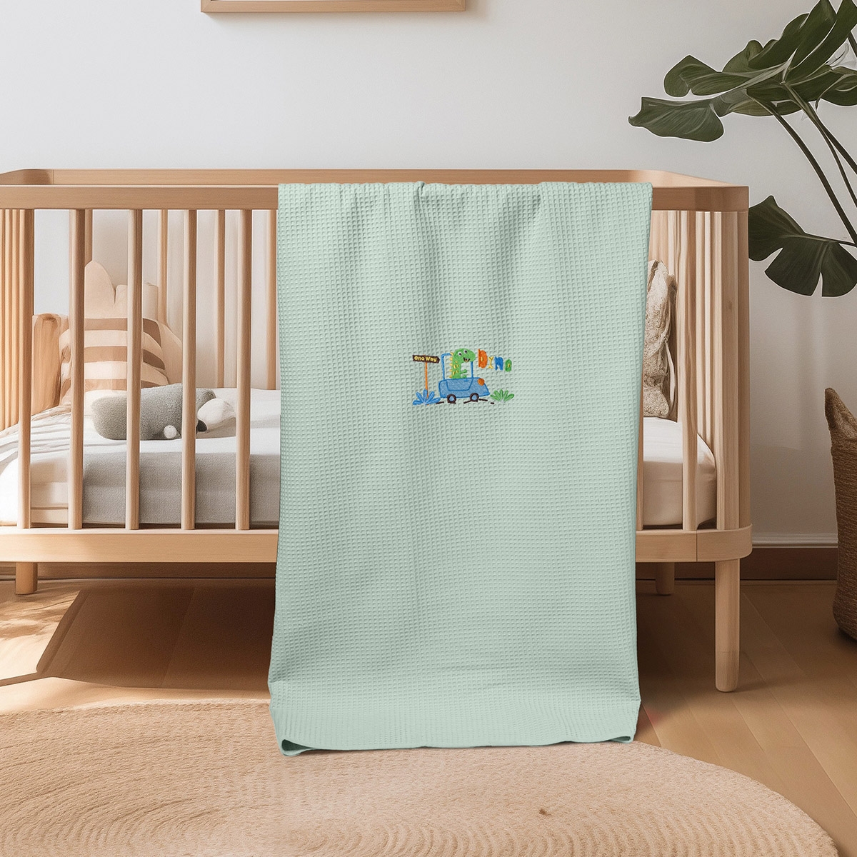 ΚΟΥΒΕΡΤΑ ΠΙΚΕ ΑΓΚΑΛΙΑΣ 80X110 ADAM HOME  DINOSAUROS GREEN