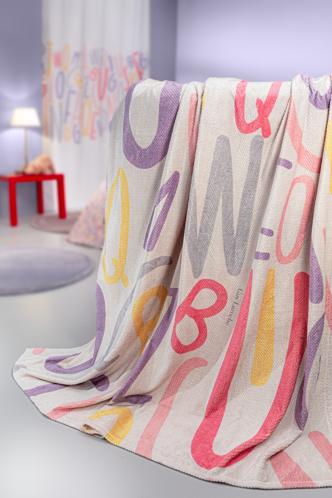 Παιδική Κουβέρτα Ultrasoft Letters Pink 