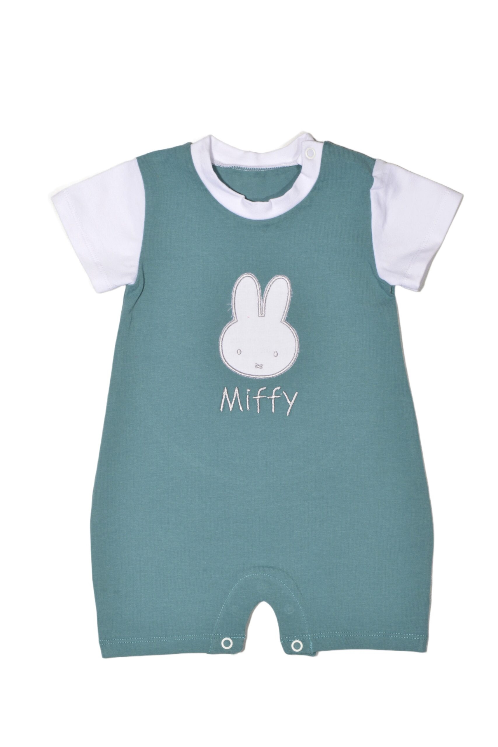 Miffy Des.18 Φορμάκι Καλοκαιρινό Μέντα Σκούρο Με Κέντημα 9-12 Mηνών/74 cm