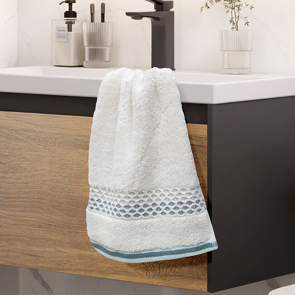 LINO Πετσέτα Χεριών (30x50) Igalo Λευκό/Μέντα