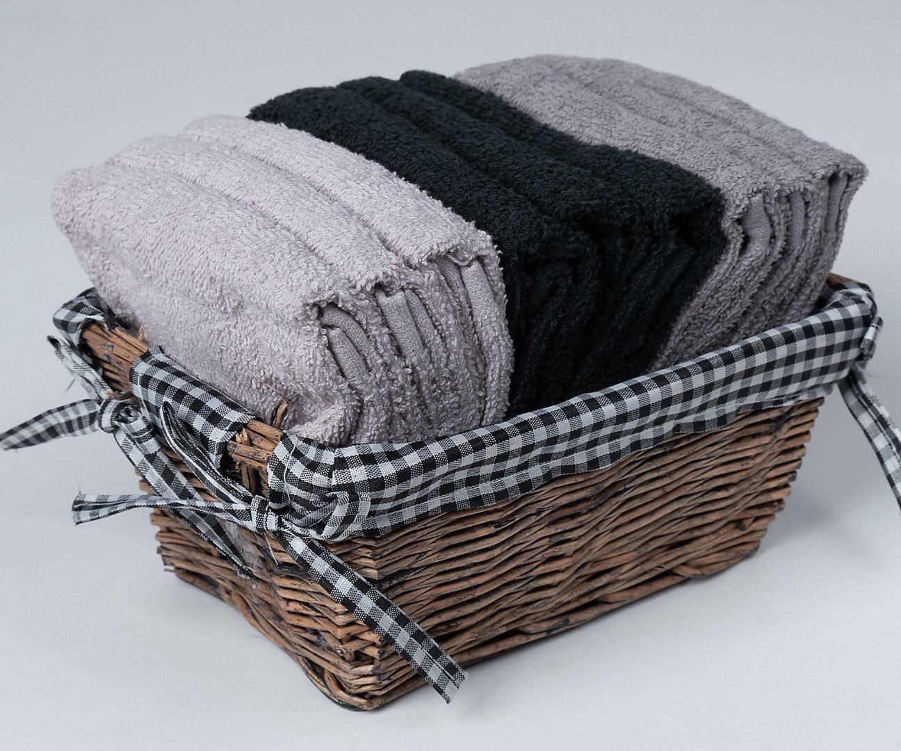 Σετ λαβέτες σε καλάθι 9 τεμάχια (30cm x 30cm) γκρί