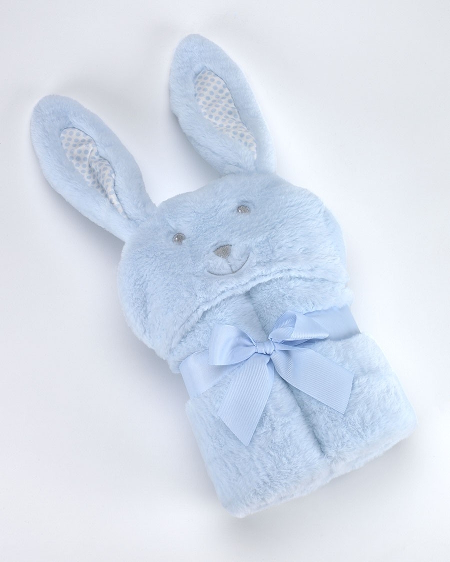 Κουβέρτα Pompon Rabbit 75Χ95cm Γαλάζιο MORA