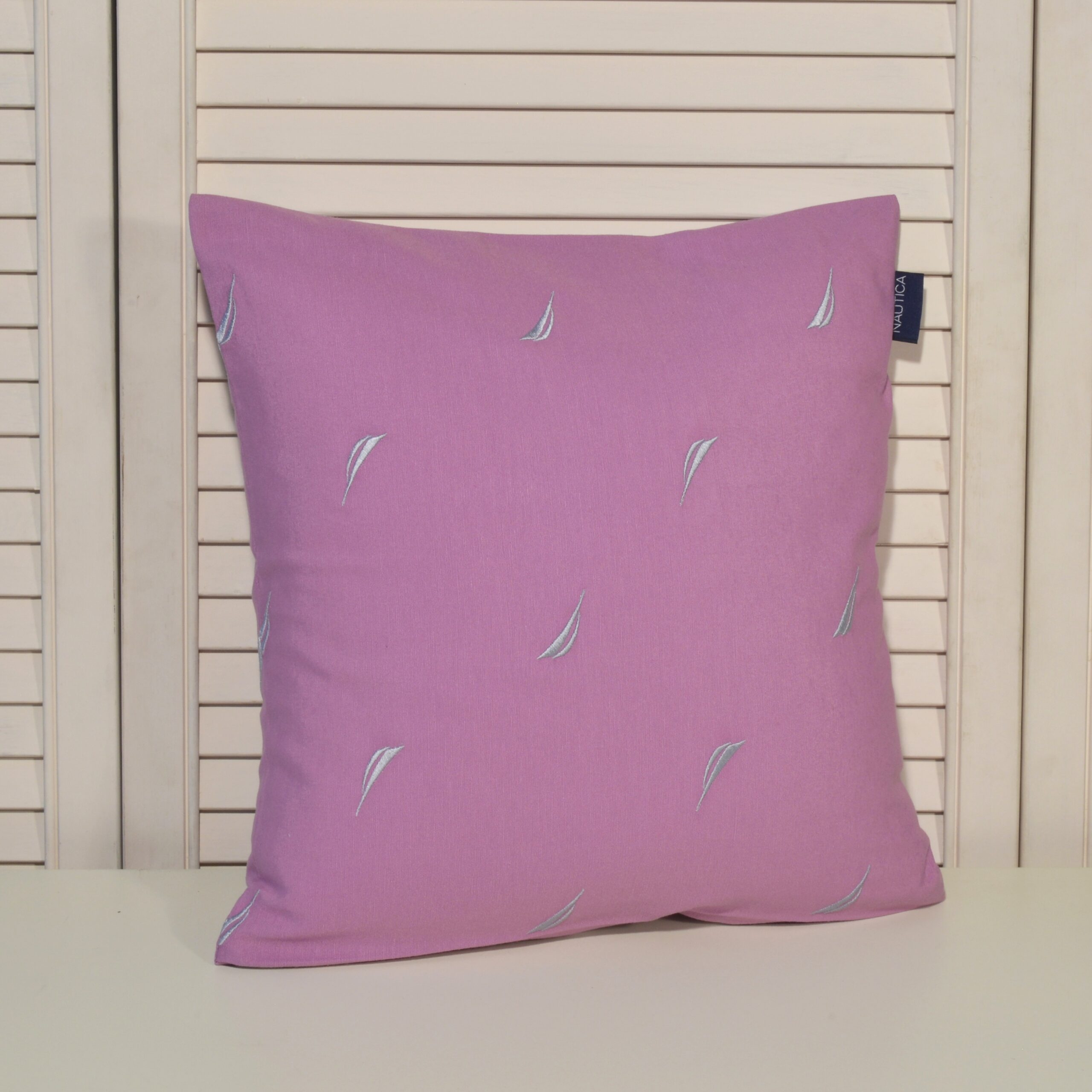 Μαξιλαροθήκη Διακοσμητική Λονέτα Κεντητή Des. 223 Λιλά με Γκρι Κέντημα