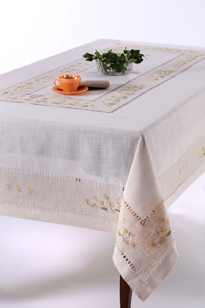 Χειροποίητο τραπεζομάντηλο 9858 (170cm x 270cm) κίτρινο