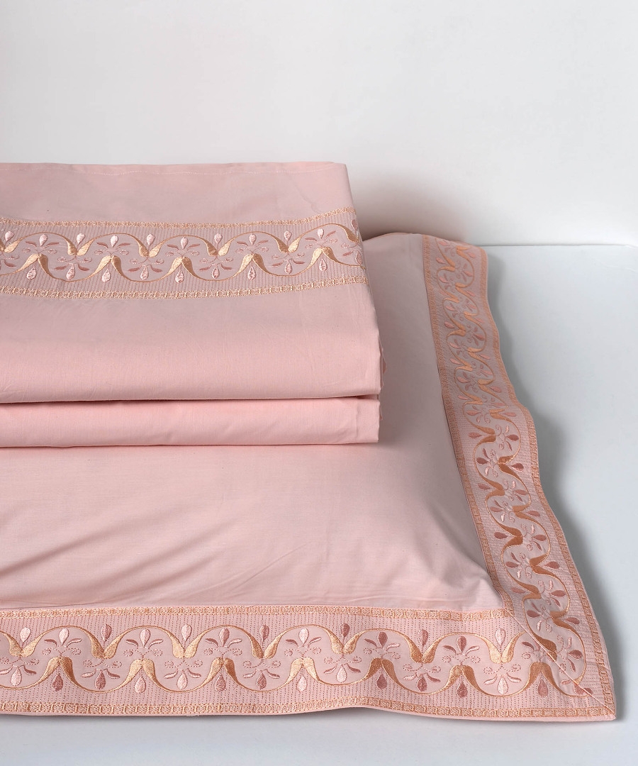 σεντόνια βαμβακερά ( 230cm x 250cm 2x 50cm x 70cm) M126 ρόζ