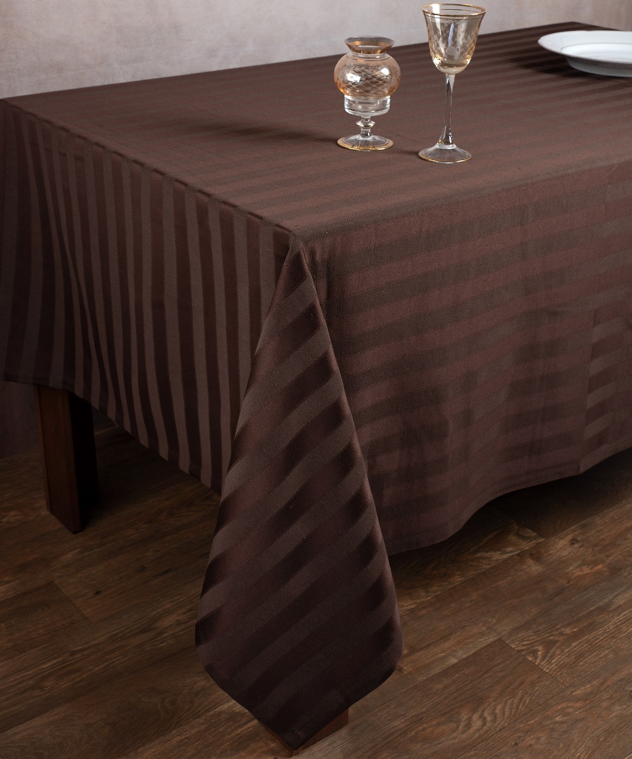 Ριγέ τραπεζομάντηλο dimitra (130cm x 130cm) καφέ