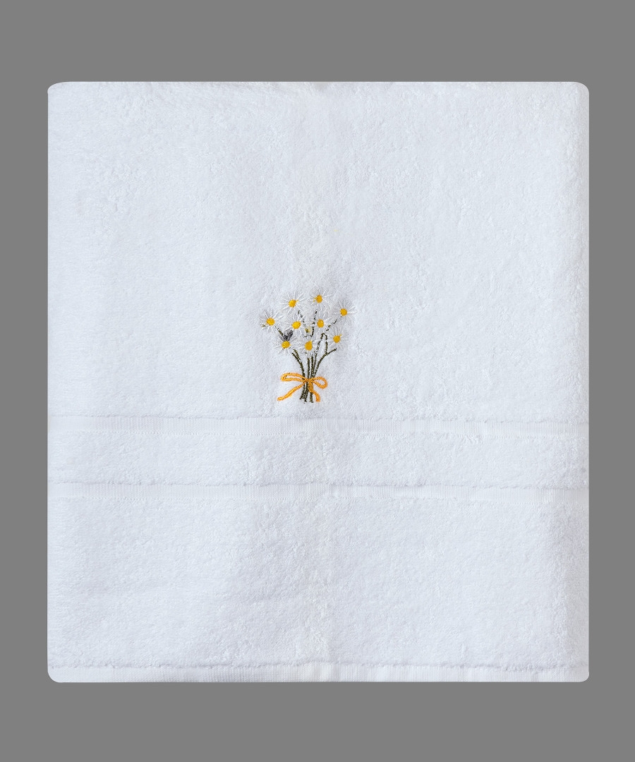 Πετσέτα Σώματος ( 100cm x 150cm ) Λευκό Χαμομήλι