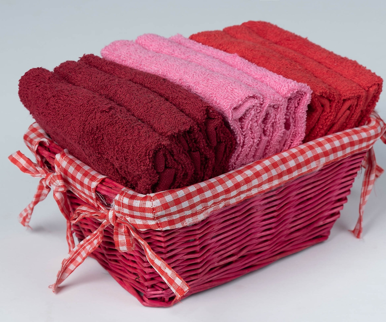 Σετ λαβέτες σε καλάθι 9 τεμάχια (30cm x 30cm) κόκκινες