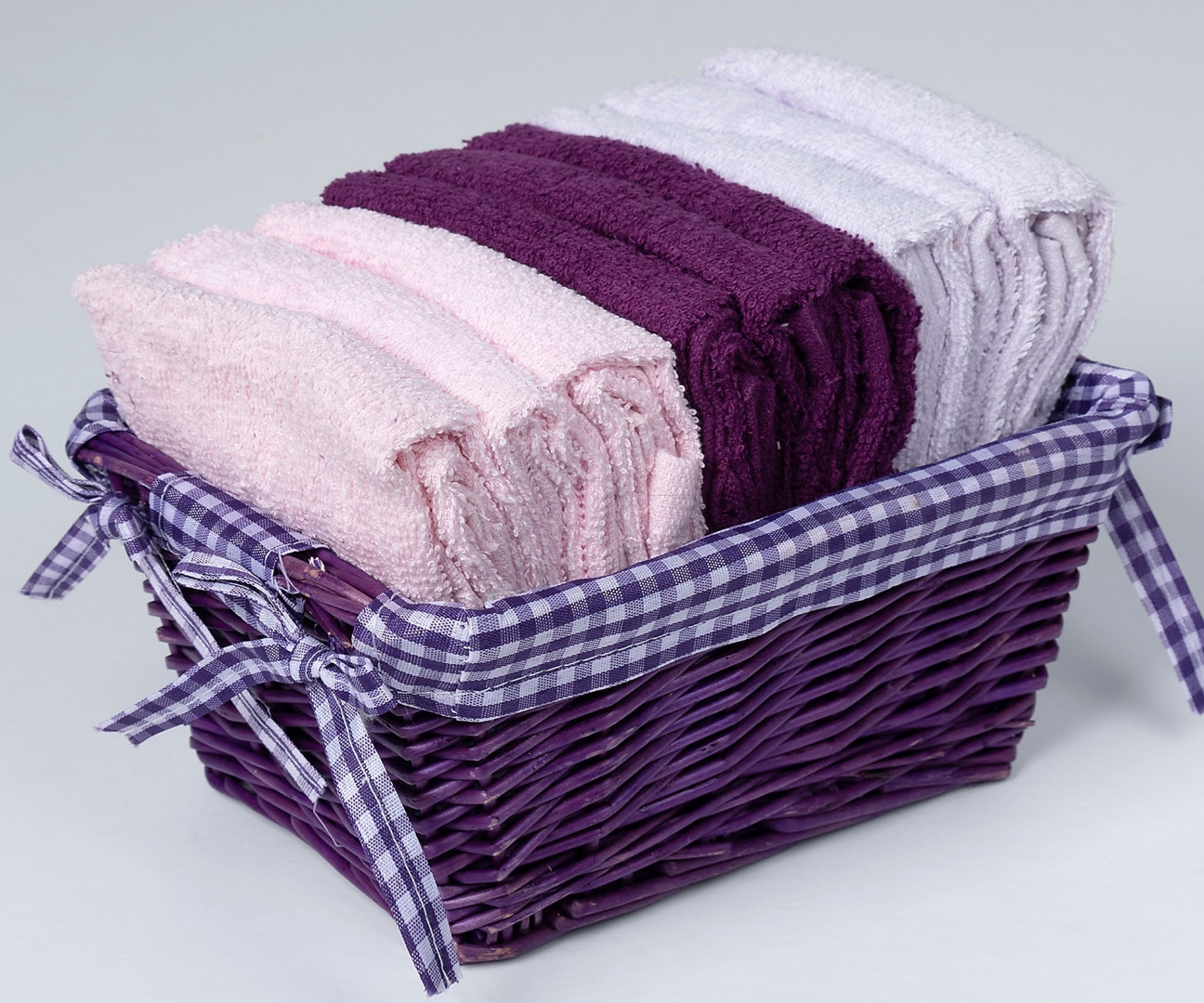 Σετ λαβέτες σε καλάθι 9 τεμάχια (30cm x 30cm) μώβ