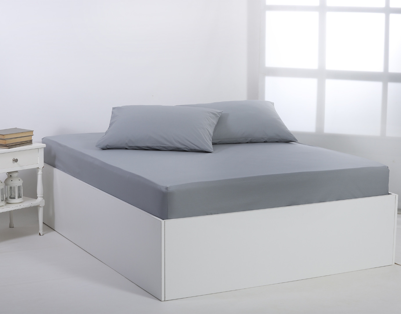 Βαμβακερό σεντόνι essentials (105cm x 200cm + 35cm) quarry