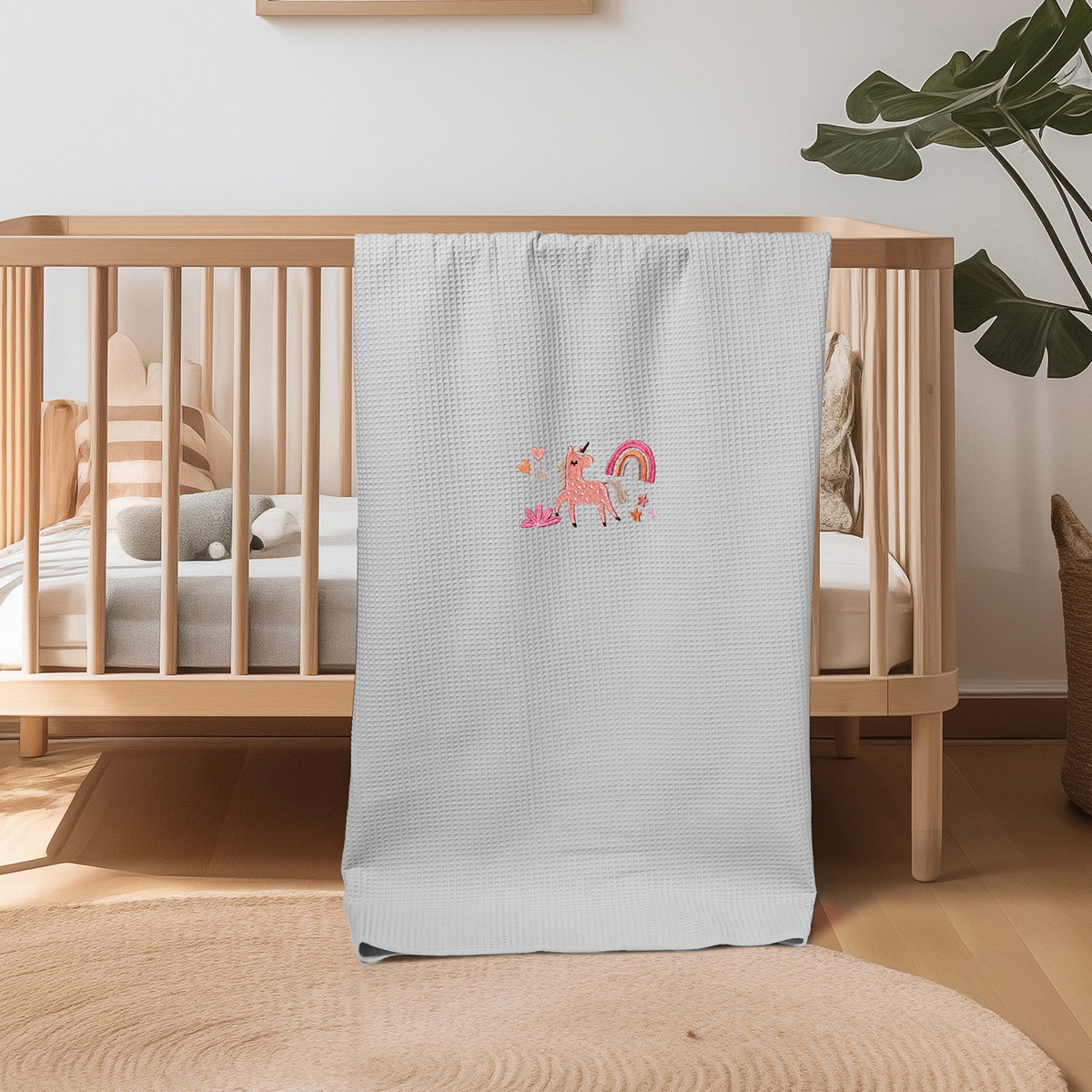 ΚΟΥΒΕΡΤΑ ΠΙΚΕ ΚΟΥΝΙΑΣ 110X140 ADAM HOME UNICORN GREY