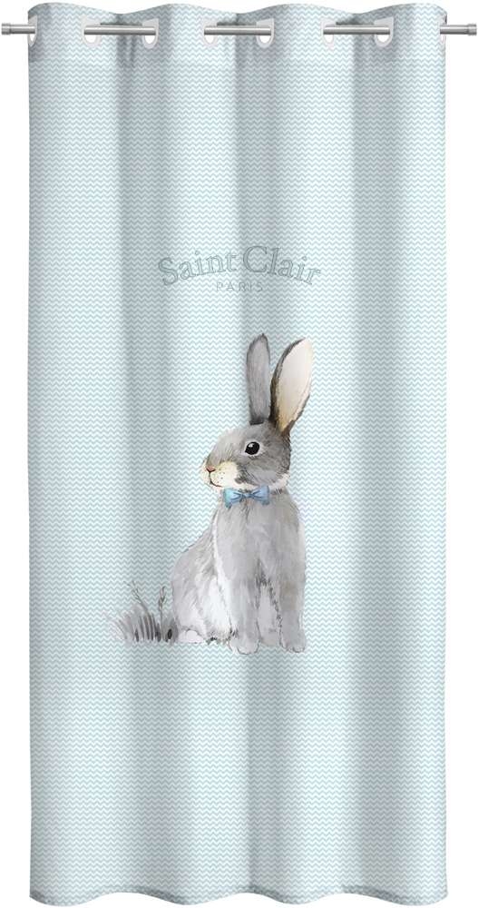 Κουρτίνα Soft - Touch Lapin Blue με Τρουκς 