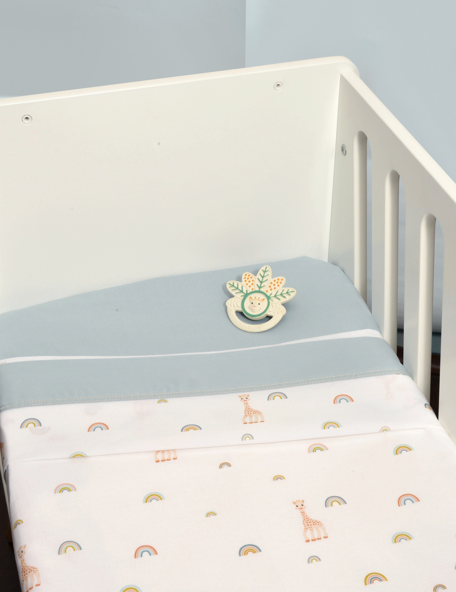 Σεντόνια Λίκνου Σετ 2τ -75x110-100% Βαμβάκι Design 503 Sophie La Girafe