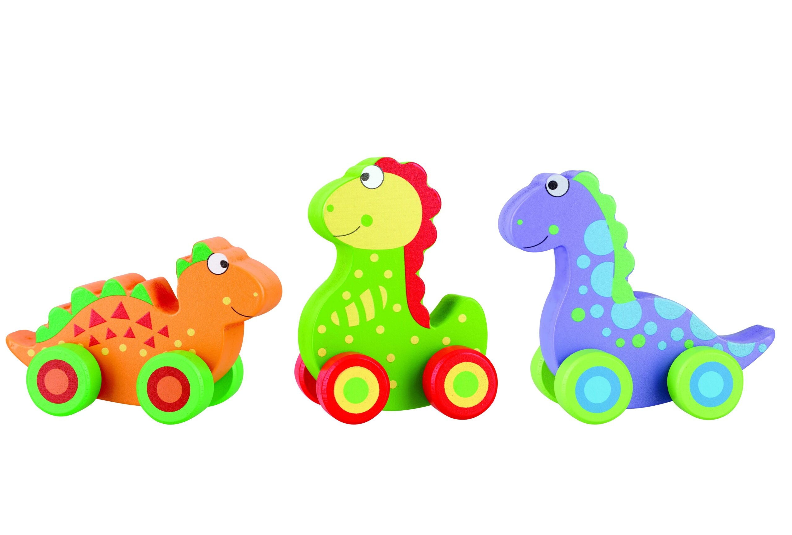Σετ 3 Δεινόσαυροι Push & Pull - Orange Tree Toys