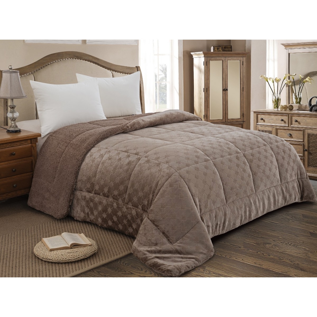 ΚΟΥΒΕΡΤΟΠΑΠΛΩΜΑ ΥΠΕΡΔΙΠΛΟ 220X240 ADAM HOME (825) MOCHA