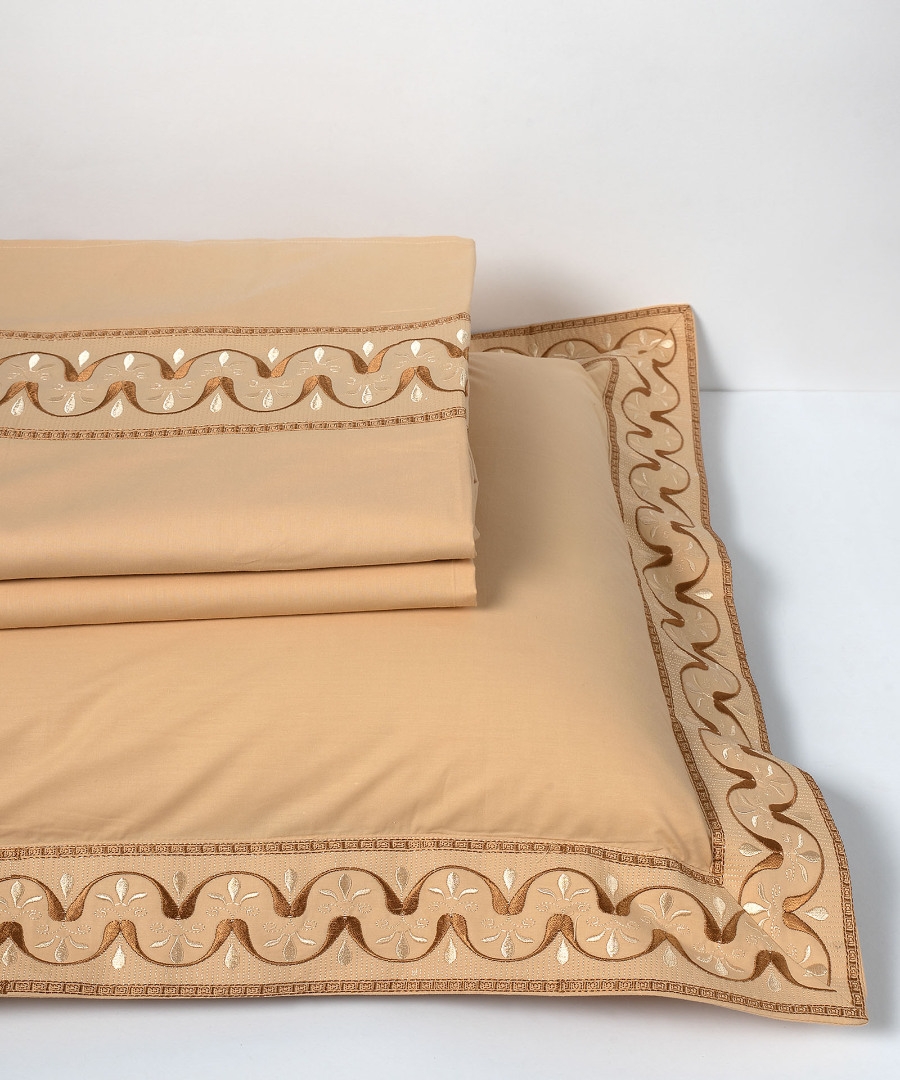 σεντόνια βαμβακερά ( 230cm x 250cm 2x 50cm x 70cm) M126 χρυσό