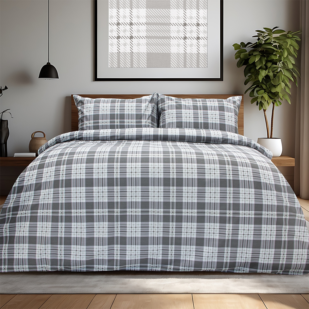 LINO Σετ Σεντόνια Με Λάστιχο (105x200+32) Panier Γκρι