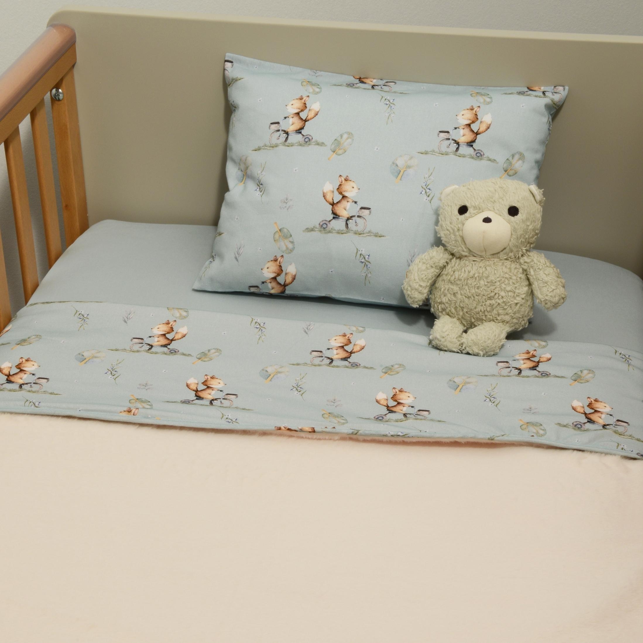 Minky ΝEW Κουβέρτα Κούνιας Διπλής Όψης 100x150 Des.429 Oliver Baby