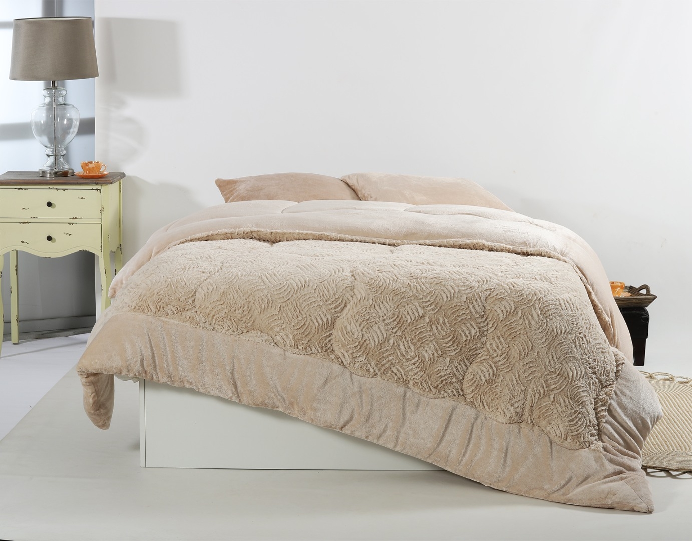 Κουβερτοπάπλωμα pv plush (240cm x 260cm) cream