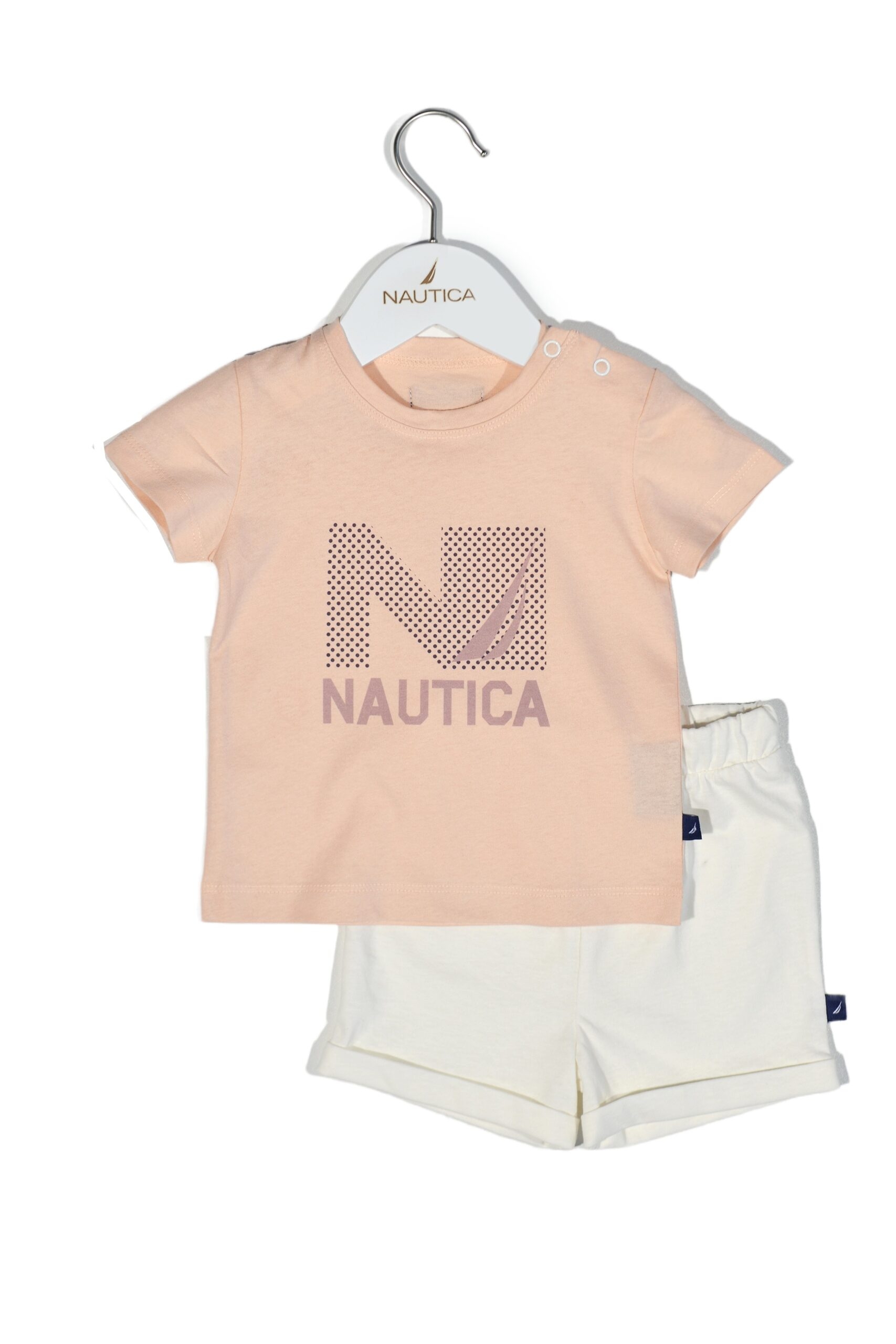 Design 16 Σετ T-Shirt & Shorts Jersey Salmon/Ecru 80cm 9-12 μηνών