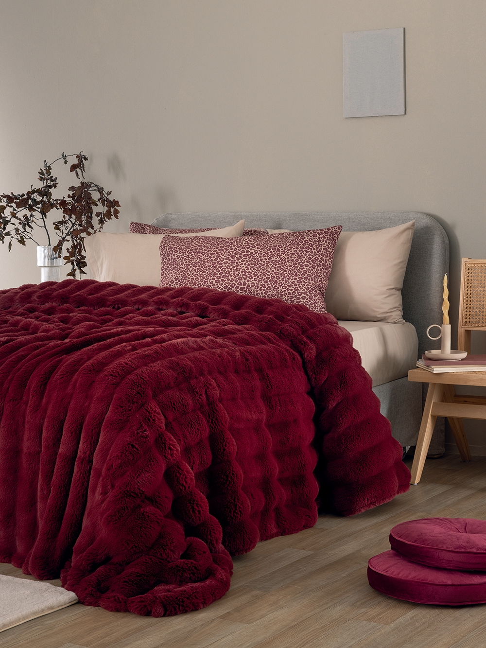 Γούνα Υπέρδιπλη 220x240 Heather BORDO