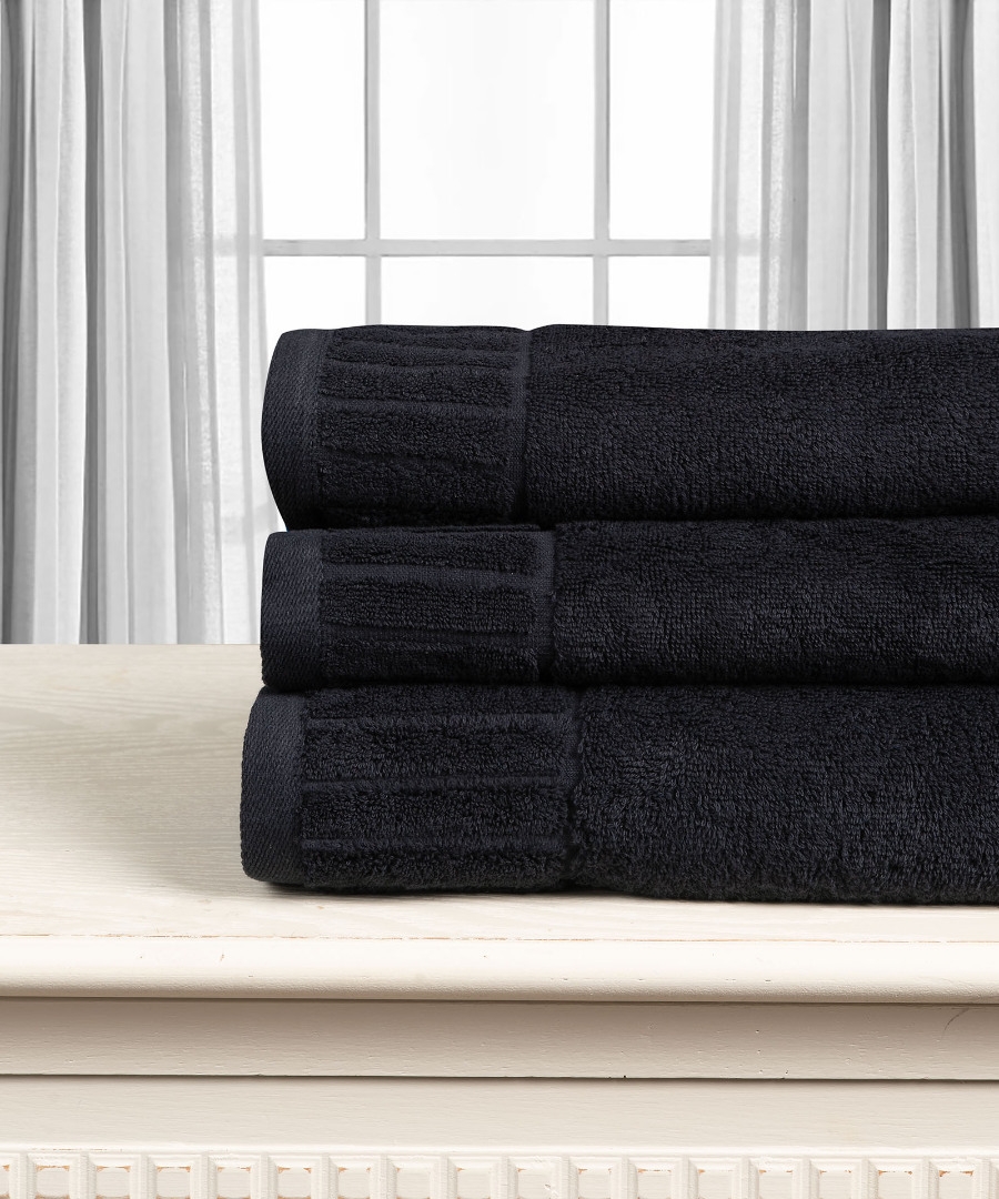 Βαμβακερή πετσέτα ΜΕΛΩΔΙΑ 600gsm (40cm x 60cm) black