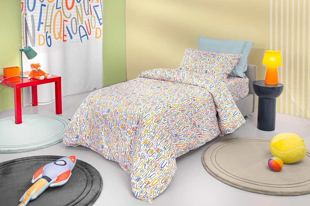 Σετ 2τμχ Παιδική Παπλωματοθήκη Letters Multi 