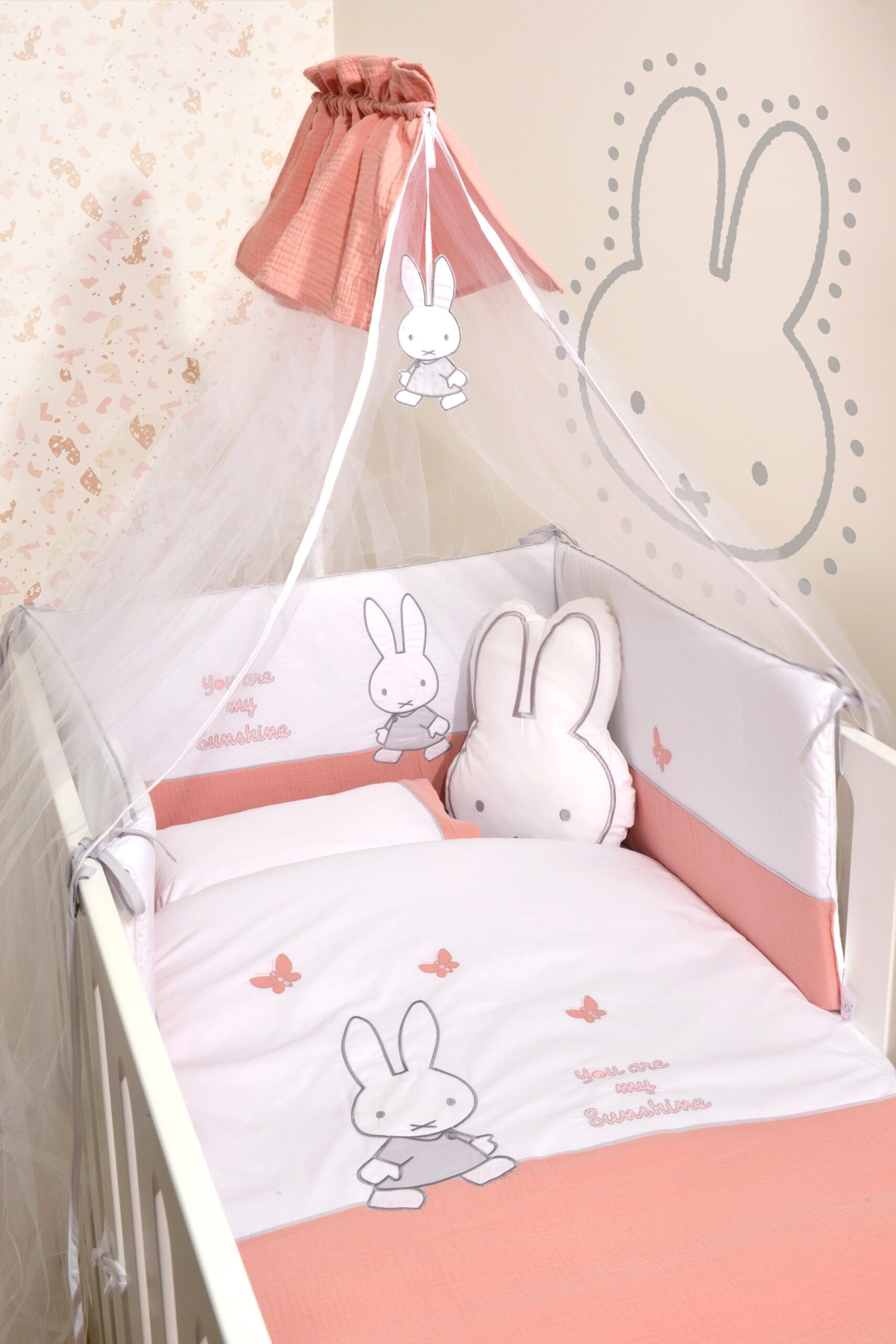 Miffy Σετ 9τ Des.62  Προίκας  Σομόν με Μεταλλικό Σίδερο Κουνουπιέρας αξίας 23€