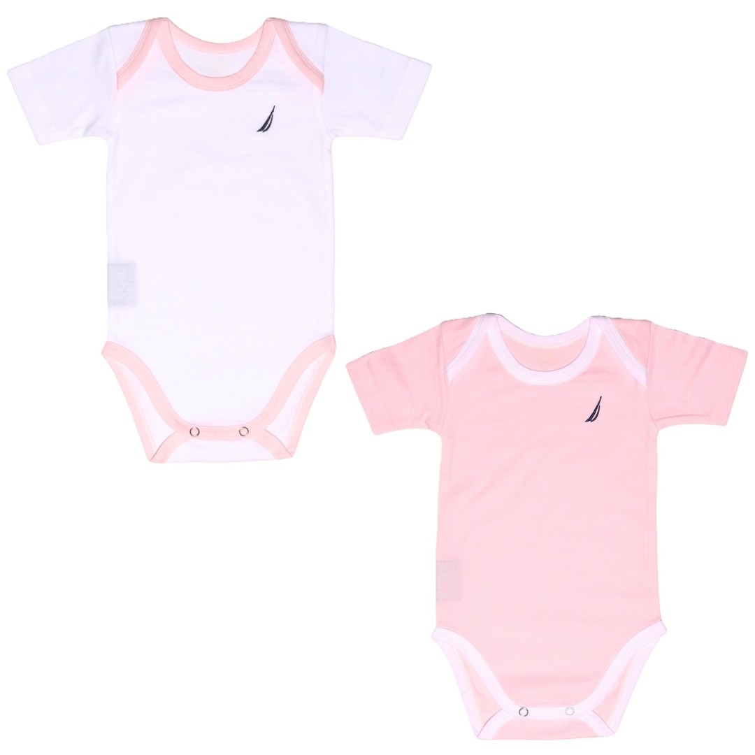 Εσώρουχα Σετ 2 τεμ. 80 cm Κοντό Μανίκι Ροζ 100% Βαμβάκι Jersey