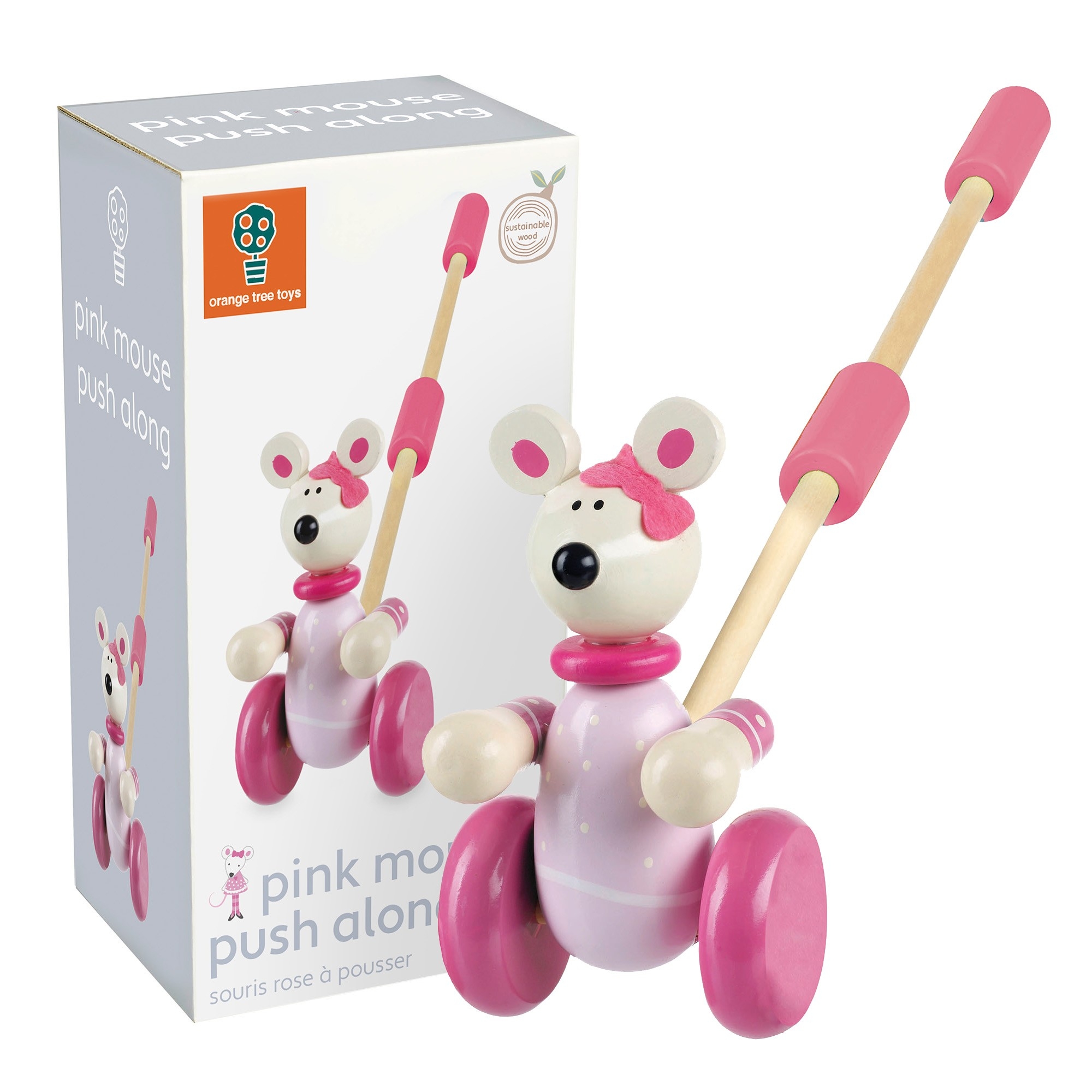 Παιχνίδι Ώθησης Pink Mouse Orange Tree Toys (FSC®)