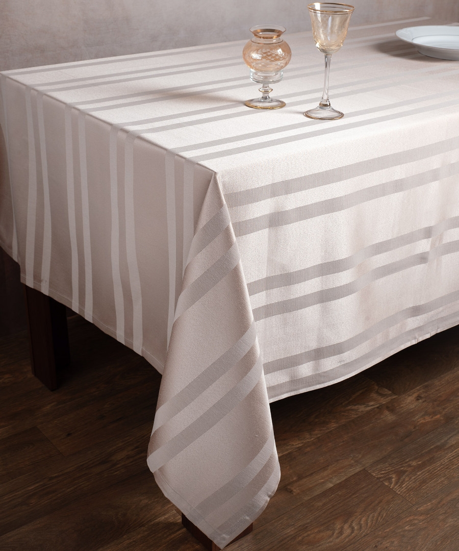 Ριγέ τραπεζομάντηλο dimitra (150cm x 230cm) ivory