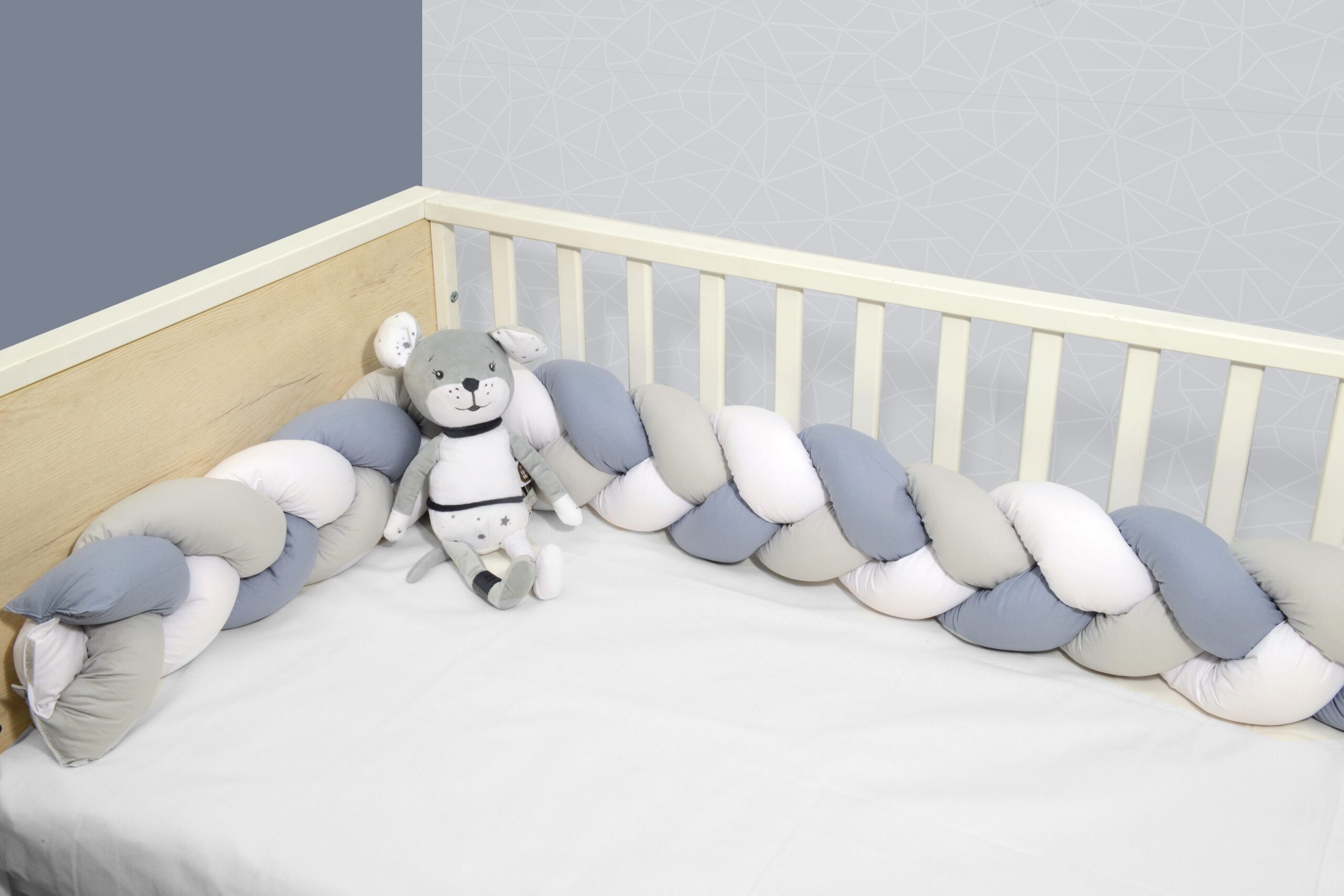 Πλεξούδα τριπλή βαμβακερή 20X200  με ειδική εσωτερική επένδυση Design 3175 Oliver Baby