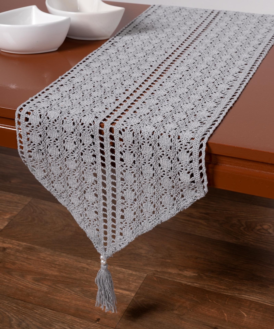 Πλεκτή τραβέρσα c210 (32cm x 160cm) γκρί