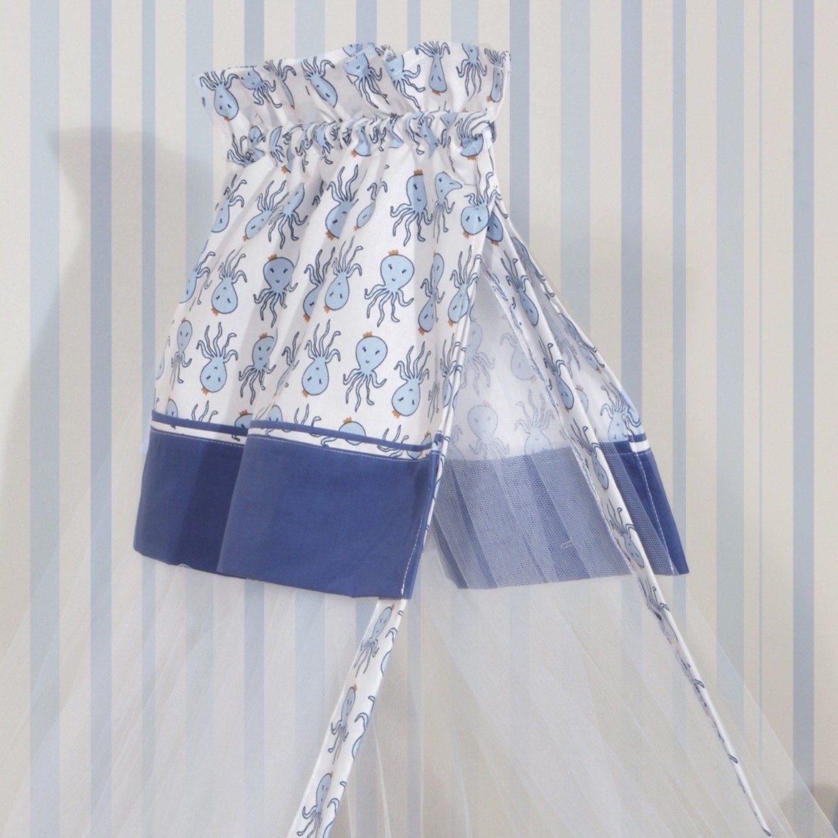 Κουνουπιέρα 180x500 cm Design 941Μπλε-Εμπριμέ