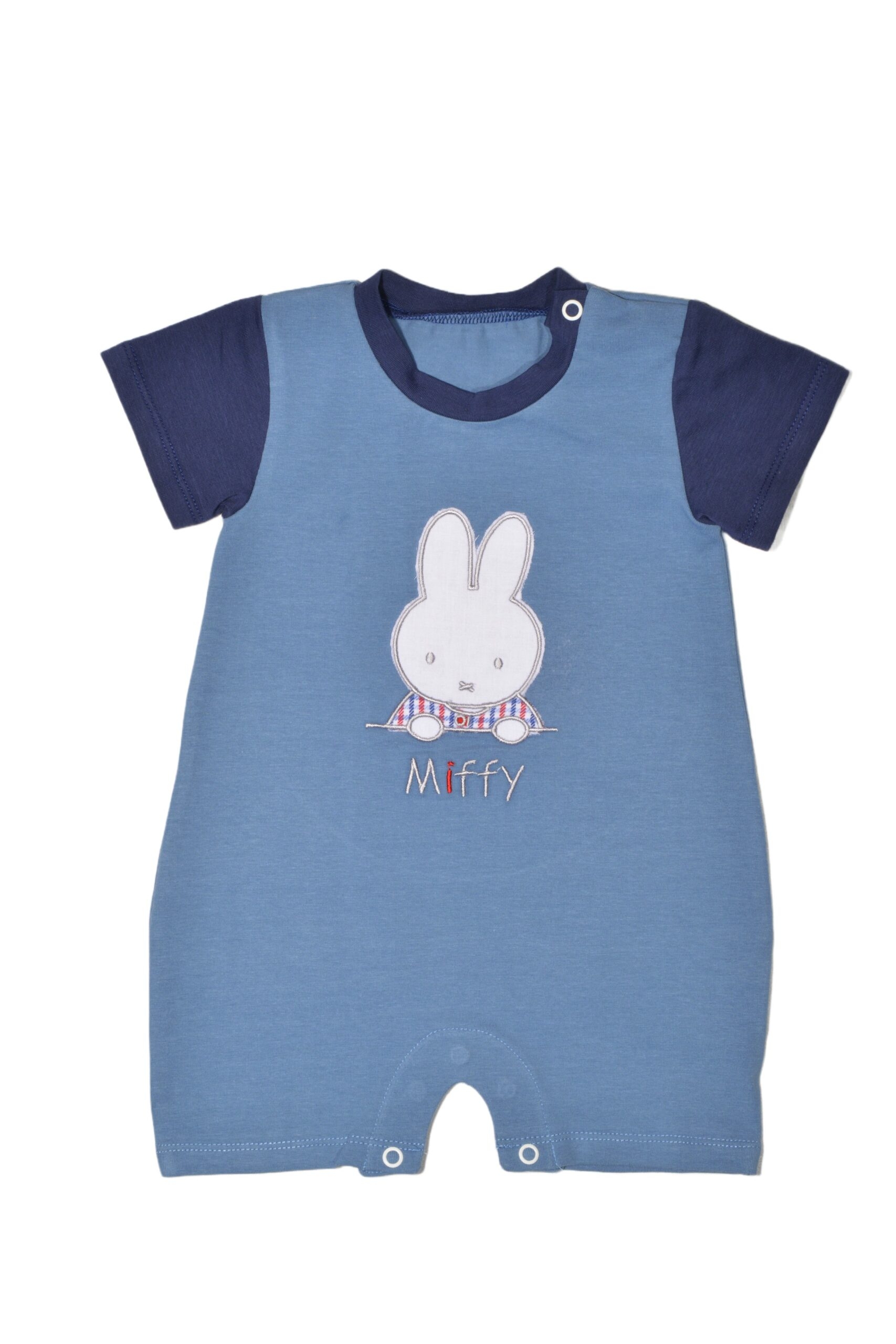 Miffy Des.19 Φορμάκι Καλοκαιρινό Μπλε Μεσαίο Με Κέντημα 9-12 Mηνών/74 cm