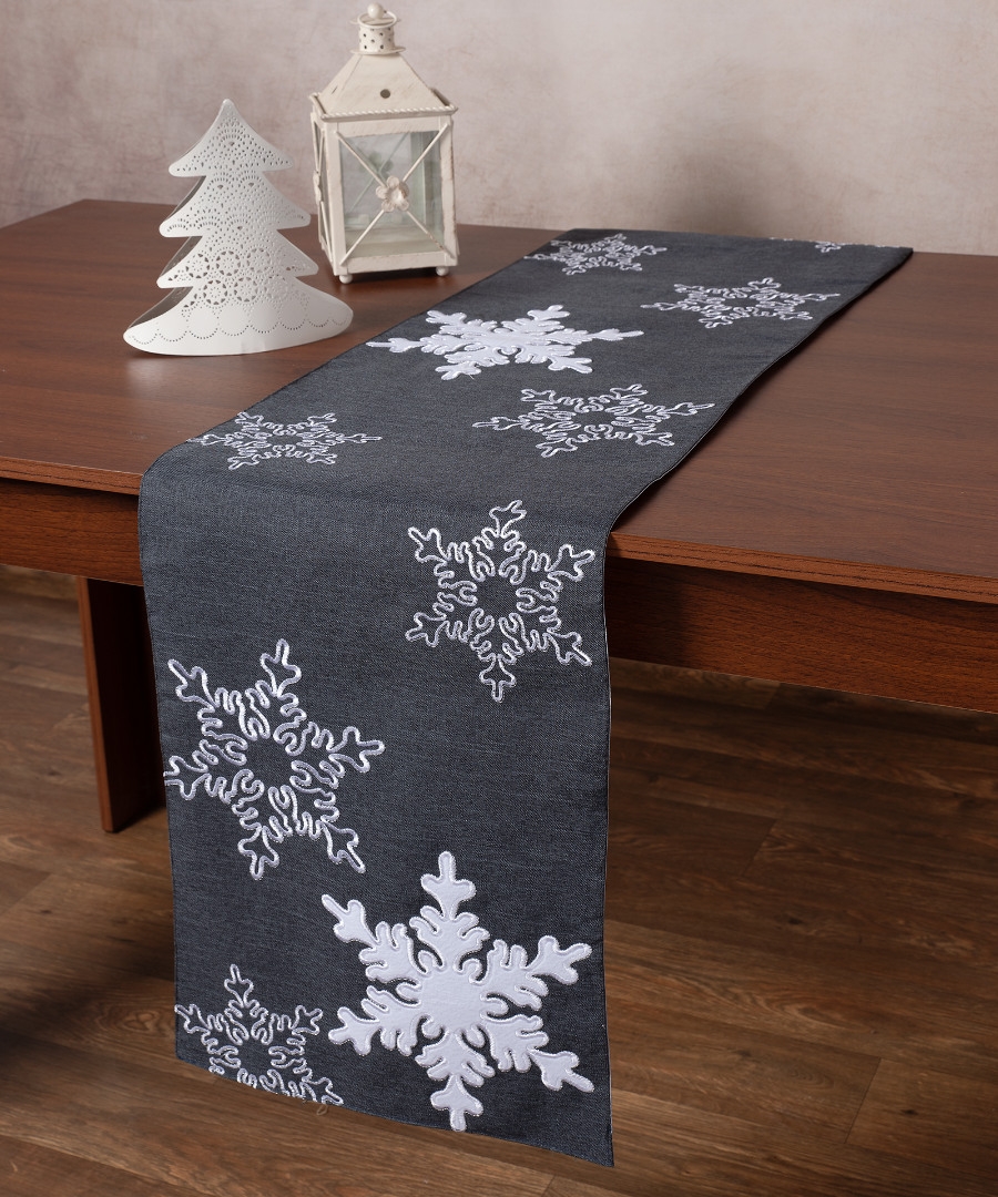 Χριστουγεννιάτικη τραβέρσα NW348 (35cm x 170cm) ανθρακί