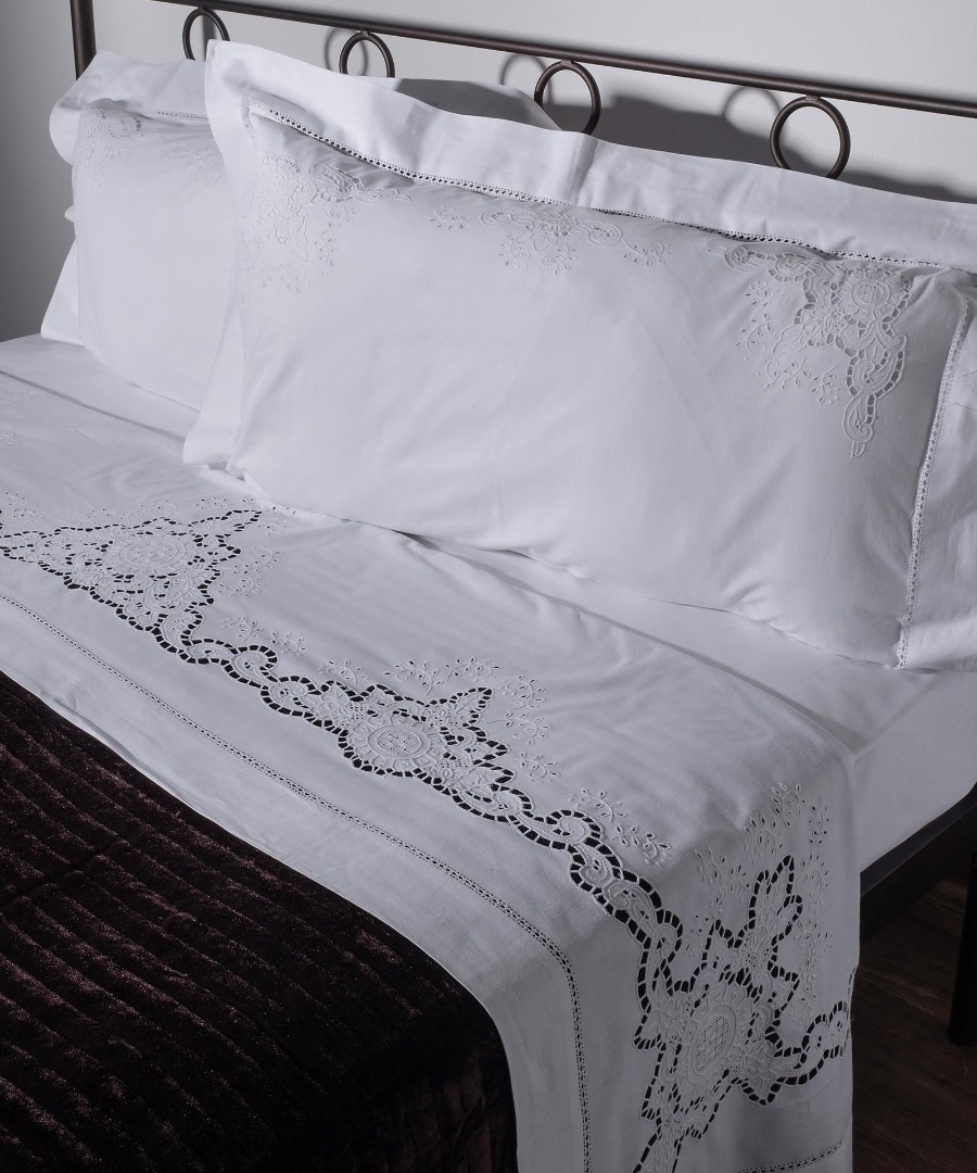 ΧΕΙΡΟΠΟΙΗΤΟ ΚΟΦΤΟ ΣΕΝΤΟΝΙ 139 ΤΕΣΣΑΡΩΝ ΤΕΜΑΧΙΩΝ (225CM X 270CM) ΛΕΥΚΟ