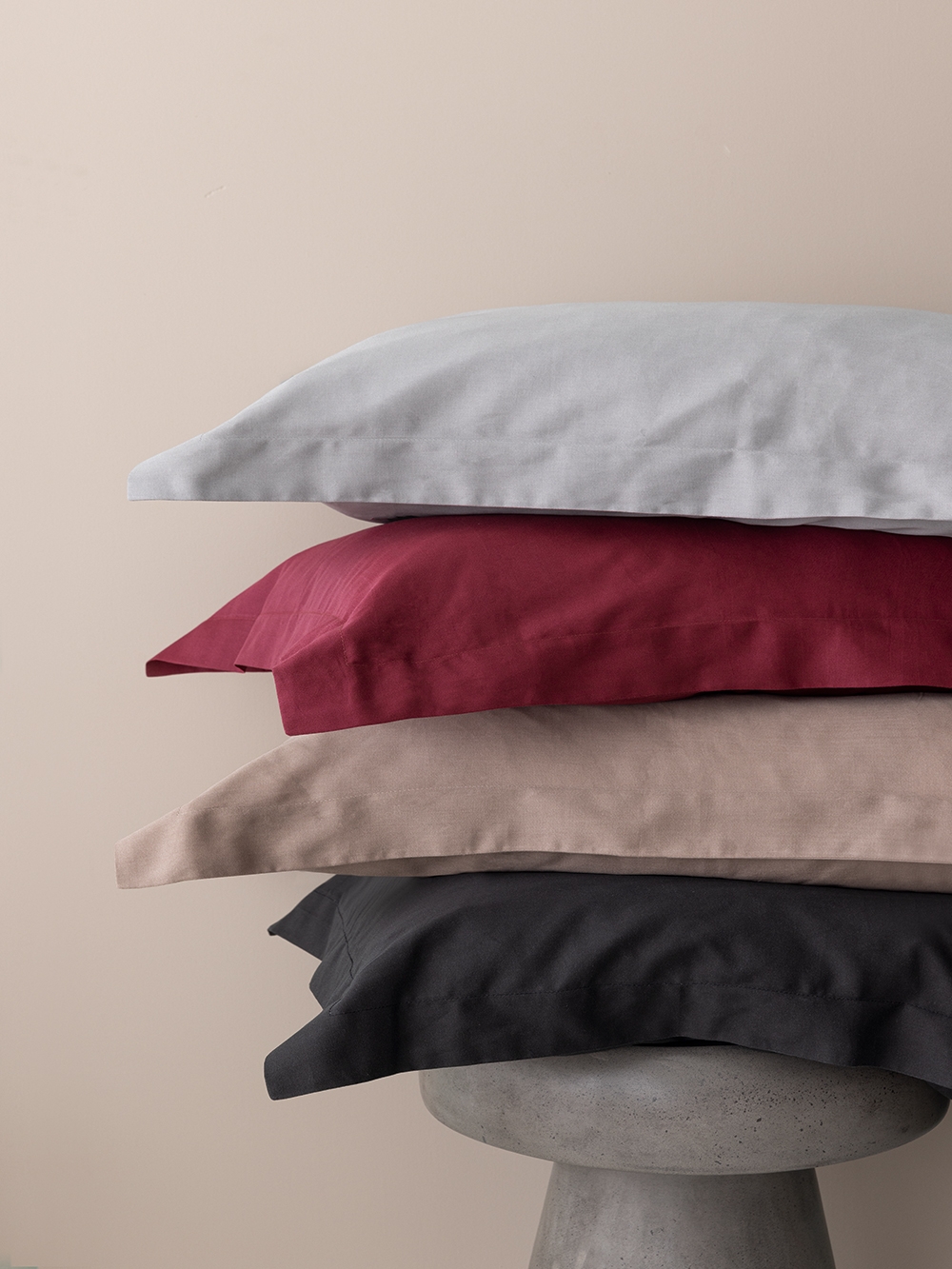 Ζεύγος Μαξιλαροθήκες Oxford 52x72 Posh Sateen BORDO