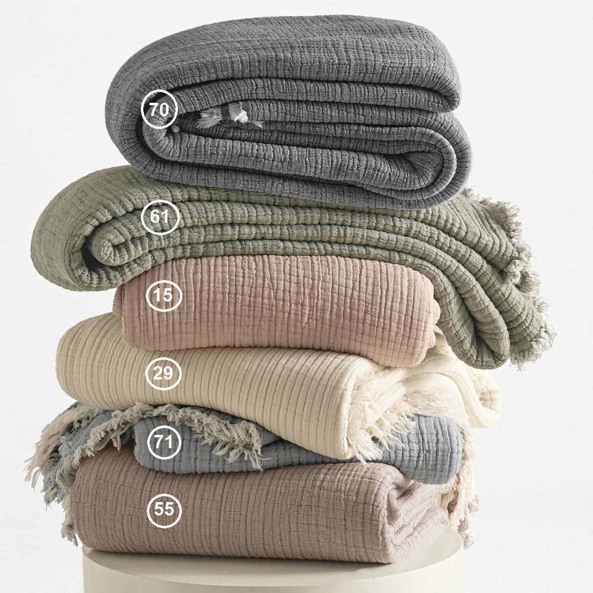 ΚΟΥΒΕΡΛΙ ΒΑΜΒΑΚΕΡΗ ΜΟΥΣΕΛΙΝΑ ΥΠΕΡΔΙΠΛΗ 240Χ250 ADAM HOME