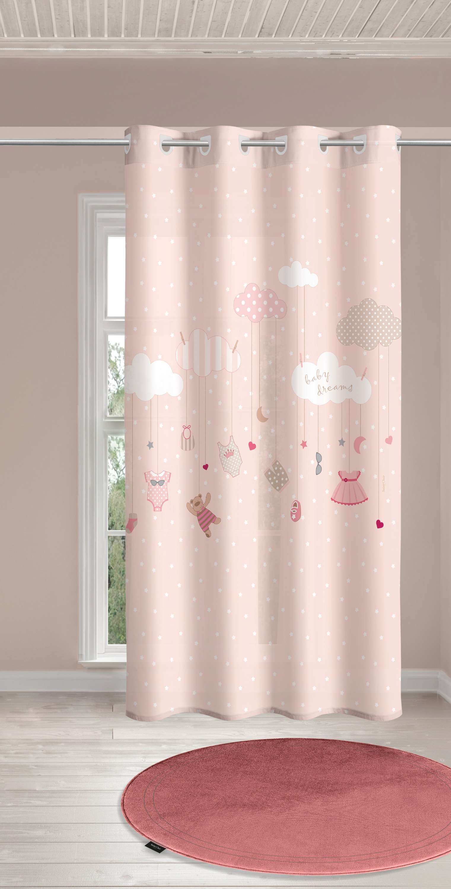 Παιδική & Βρεφική Κουρτίνα Soft-Touch Audrey με Τρουκς 