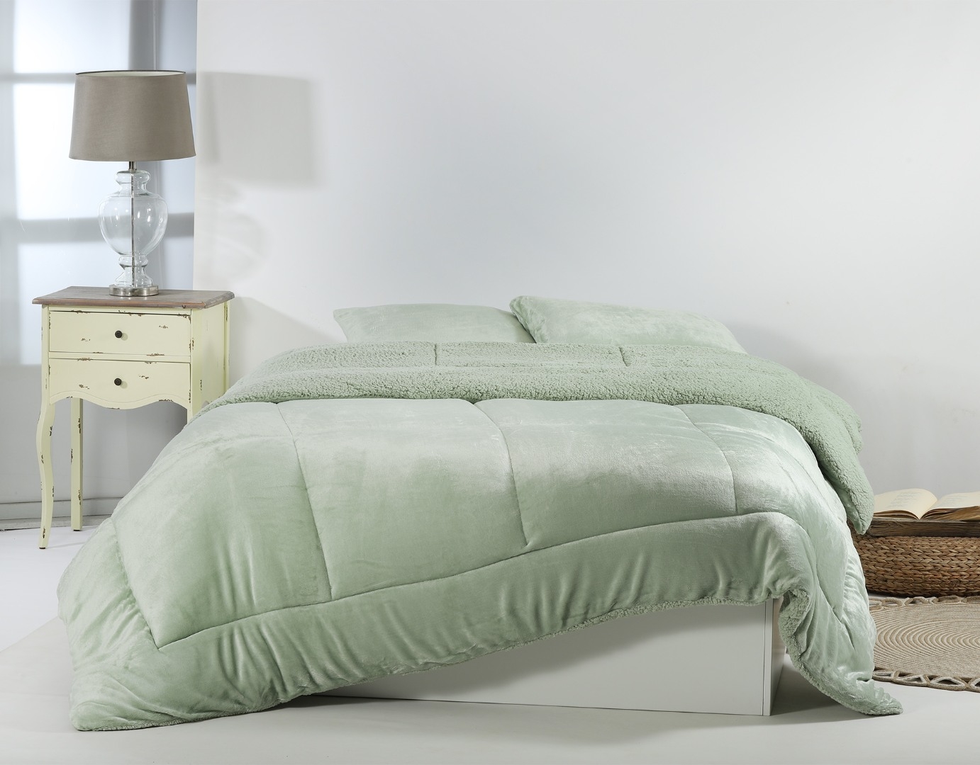 Κουβερτοπάπλωμα solid (240cm x 260cm) light green