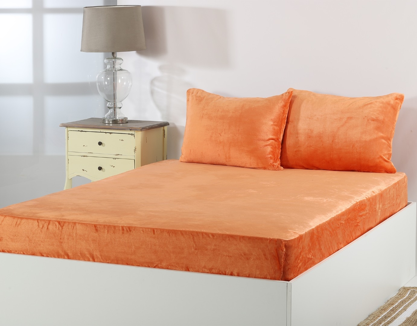 Σεντόνι fleece solid (160cm x 200cm ) copper tan 