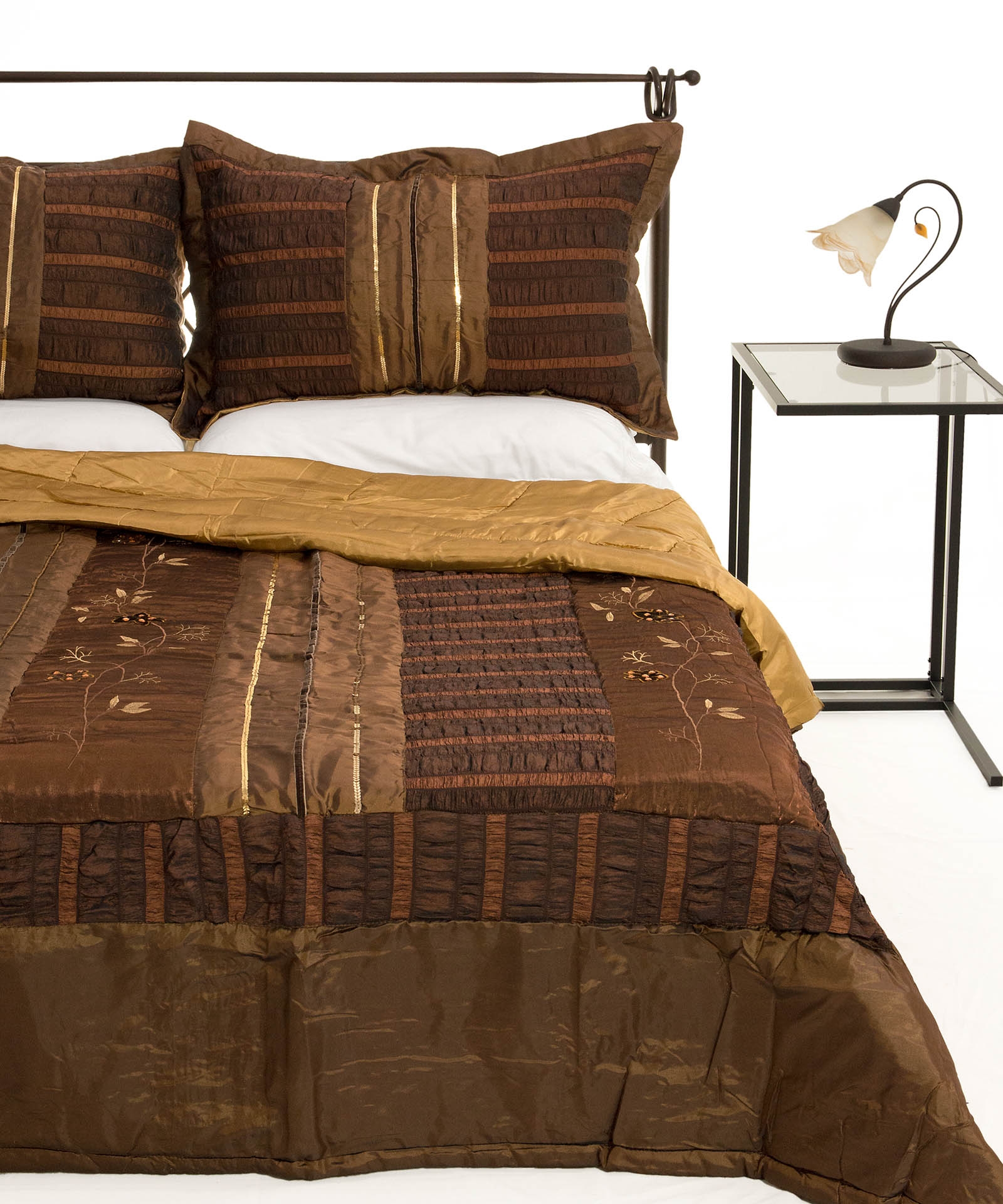 ΚΟΥΒΕΡΛΙ  σετ )160cm x 220cm + 1 x 50cm x 70cm) 10506 καφέ